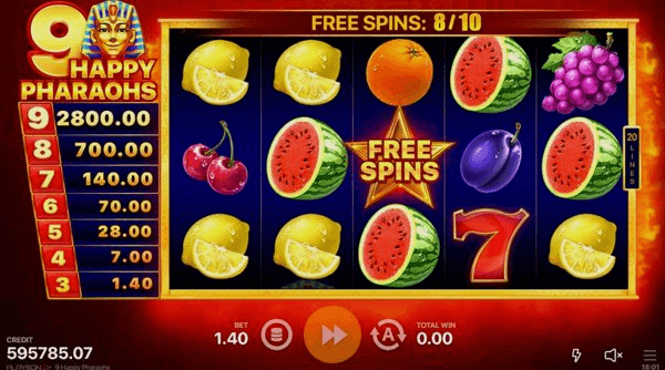 Play 9 Happy Pharaohs online